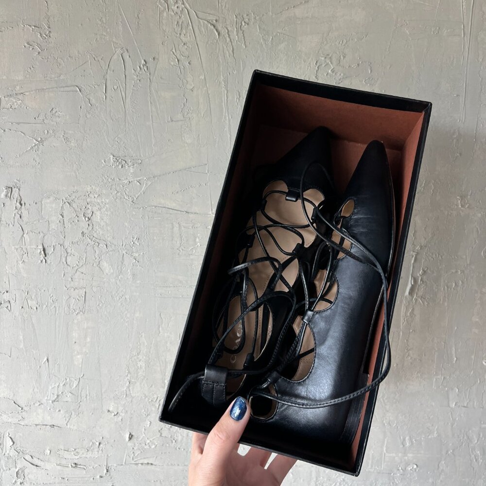 Leather Coach flats - Never worn!